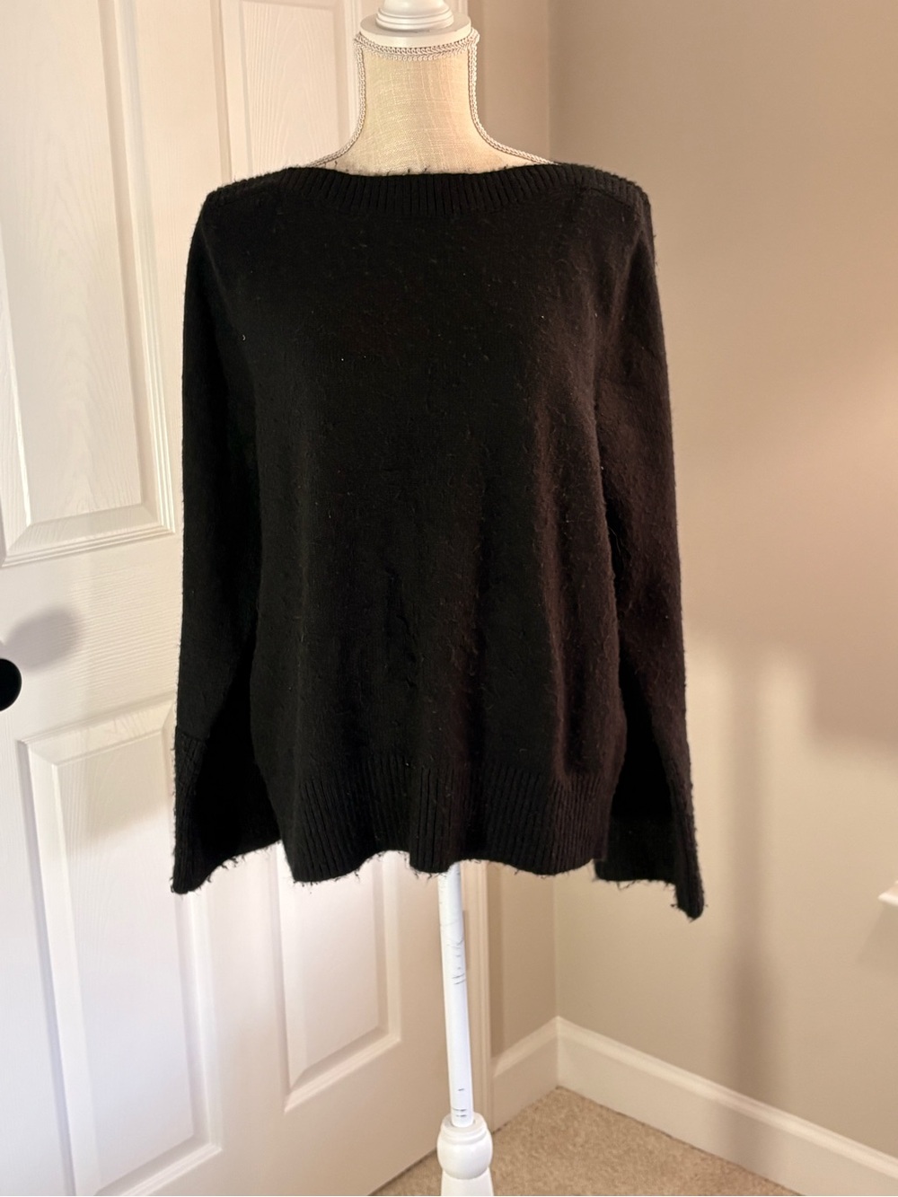 LOFT Black Boatneck Knit Sweater
